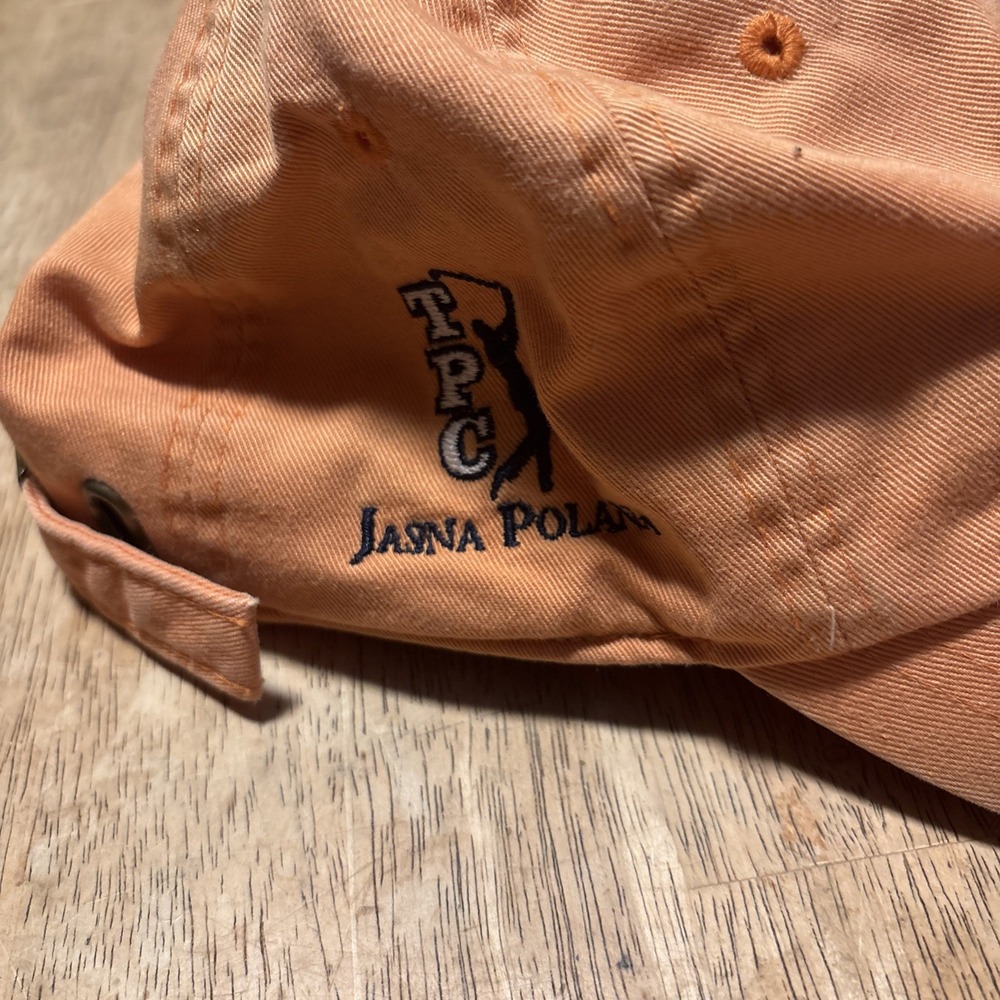 PGA Tour TPC Jasna Polana Golf Hat Cap Adjustable Strap Back Peach Orange